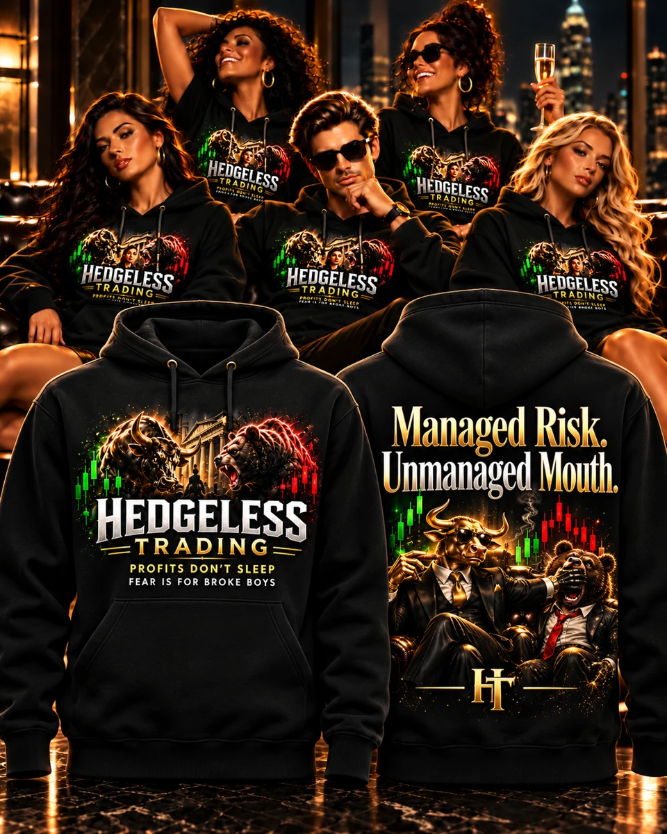 Managed Risk. Unmanaged Mouth. black hoodie front and back mockup