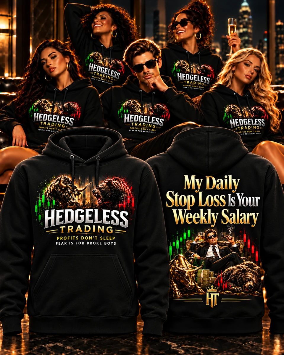 My Daily Stop Loss Is Your Weekly Salary black hoodie front and back mockup